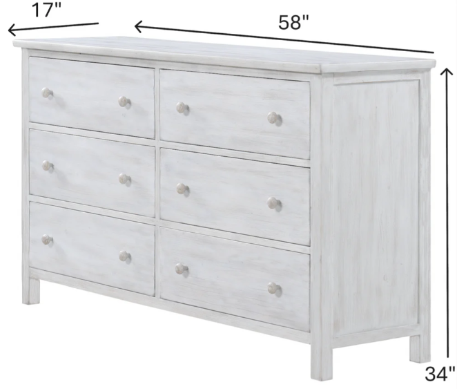 Geneva 6 Drawer Dresser