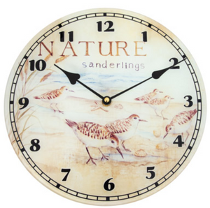 Nature Sanderlings Glass Wall Clock